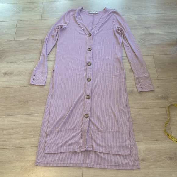 We the free by free people size knit medium Mauve Button-Down Cardigan Dress - Picture 3 of 10